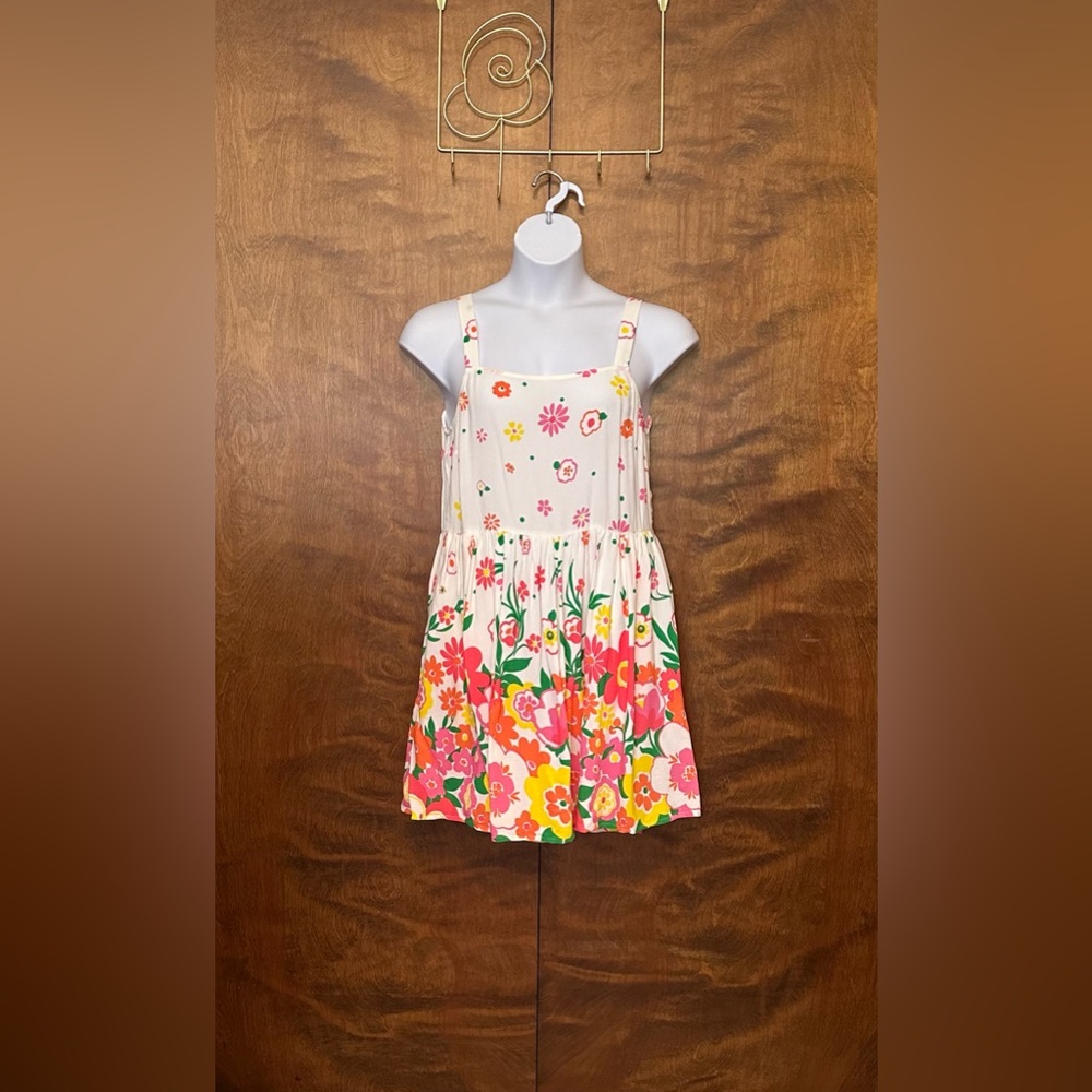 Mister Zimi Sleeveless “Sophie” Mini Dress Womens 12 White Floral Print Wedding